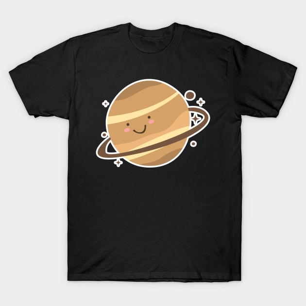 Cute Art Saturn Drawing T-Shirt by BrightLightArts